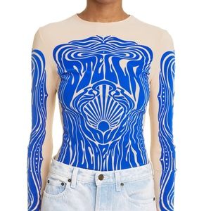 Stella McCartney Blue Graphic Tattoo Top